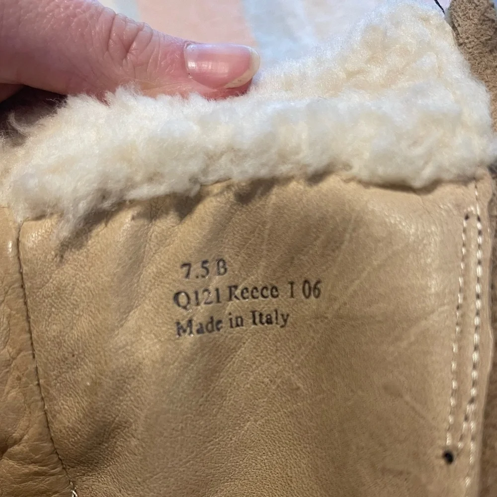 Vintage COACH knee-high leather lace-up boots Size 7.5 B with real fur, like new - Picture 6 of 9